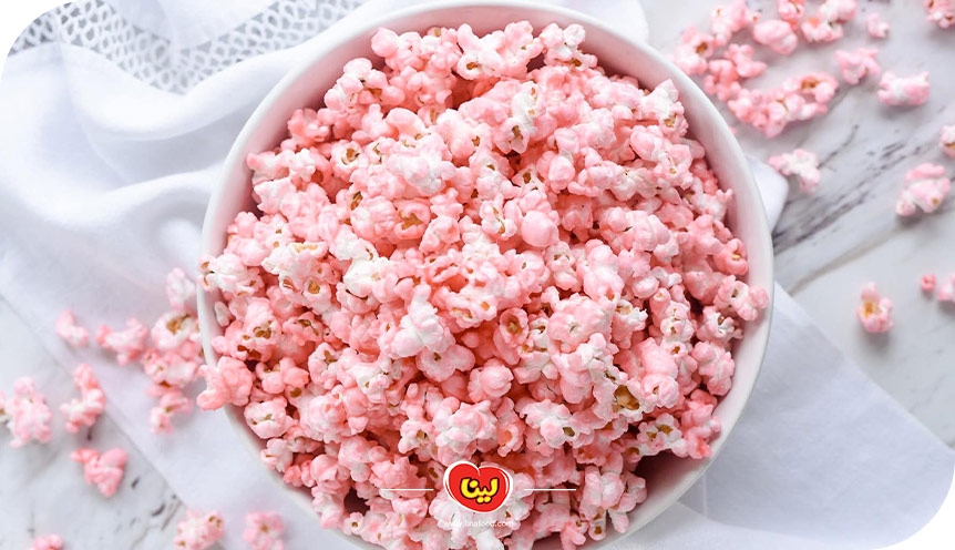 ۲ مدل طرز تهیه پاپ کورن صورتی